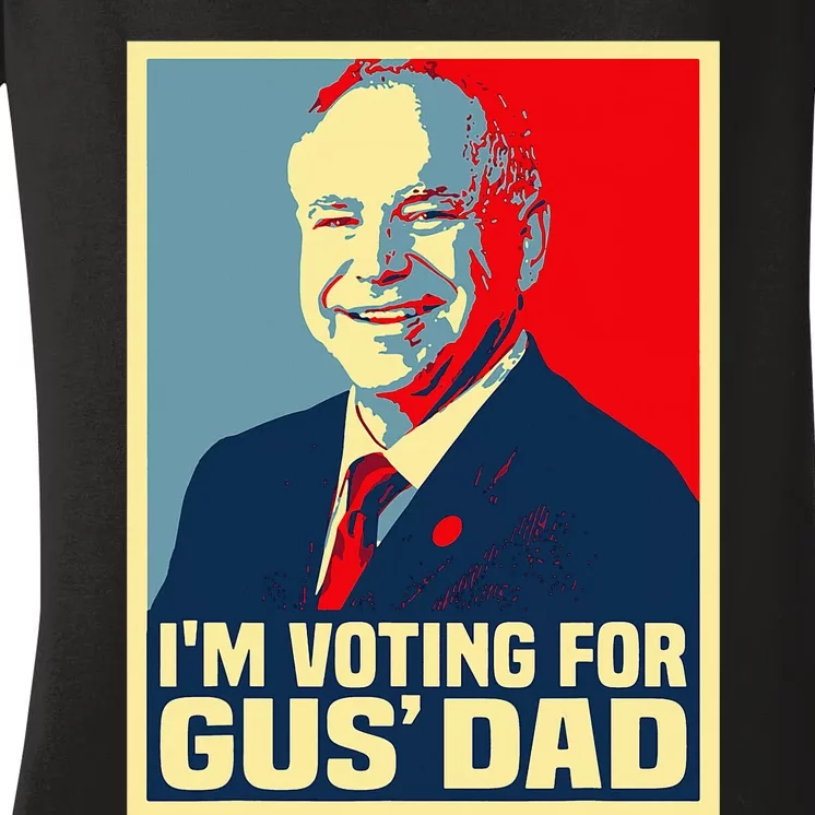 IM Voting For Gus Dad Vote Tim Walz 2024 Waltz Women's V-Neck T-Shirt