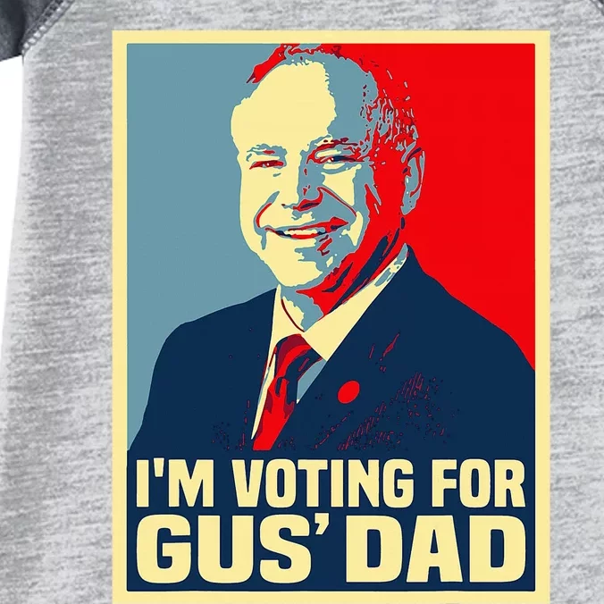 IM Voting For Gus Dad Vote Tim Walz 2024 Waltz Infant Baby Jersey Bodysuit