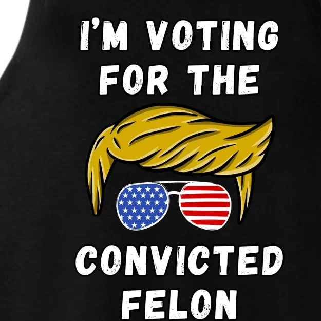 IM Voting For The Convicted Felon 2024 Ladies Tri-Blend Wicking Tank