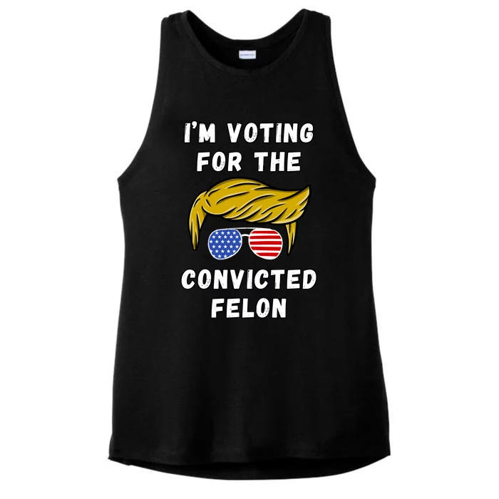 IM Voting For The Convicted Felon 2024 Ladies Tri-Blend Wicking Tank