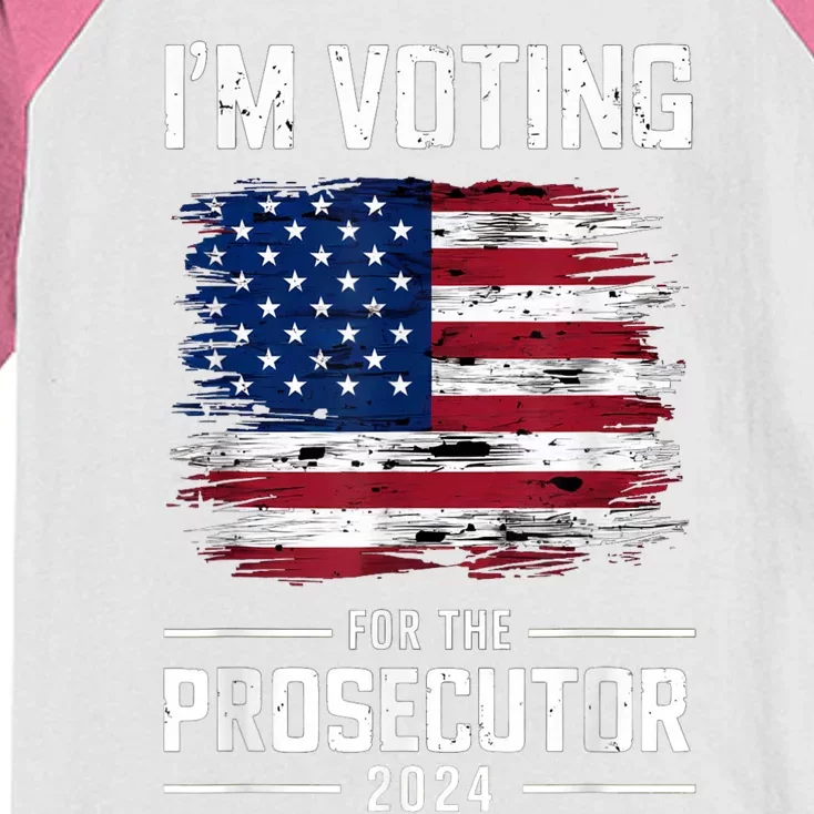 I´M Voting For The Prosecutor 2024 Democrat Liberal Election Kids Colorblock Raglan Jersey