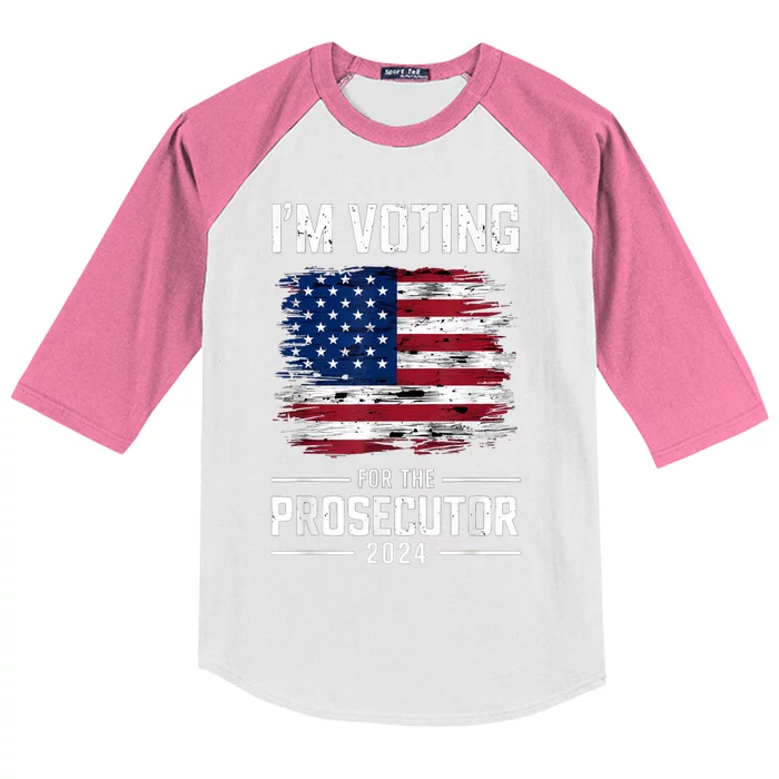 I´M Voting For The Prosecutor 2024 Democrat Liberal Election Kids Colorblock Raglan Jersey