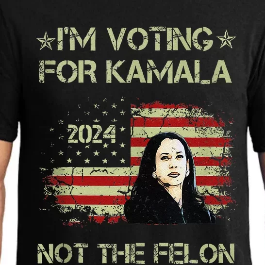 IM Voting For Kamalaharris 2024 Not The Felon Us Flag Gift Pajama Set