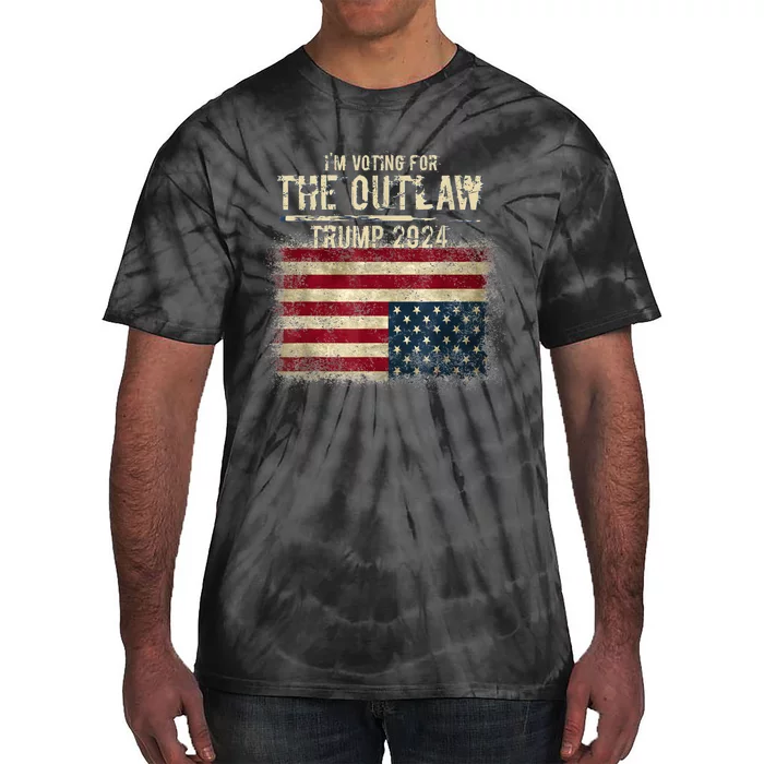 IM Voting For The Outlaw Trump 2024 Upsidedown Flag Tie-Dye T-Shirt