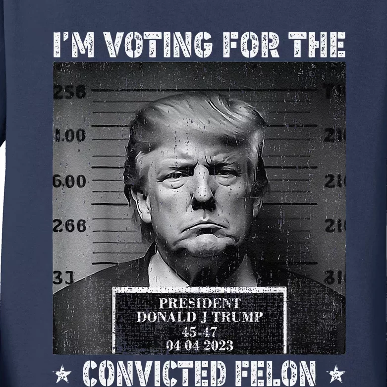 IM Voting For The Convicted Felon Funny Trump 2024 Kids Long Sleeve Shirt