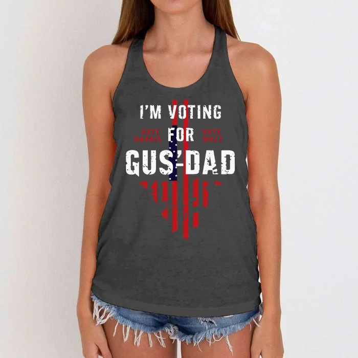 IM Voting For Gus Dad Women's Knotted Racerback Tank