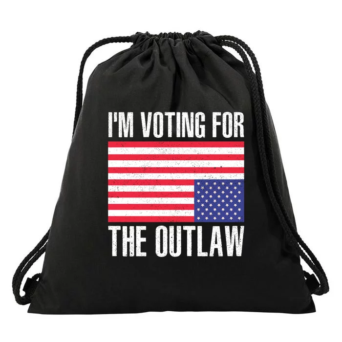 Im Voting For The Outlaw Trump 2024 Drawstring Bag