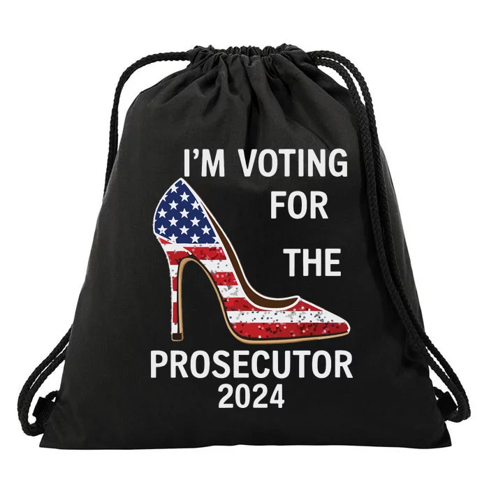 Im Voting For The Prosecutor High Heel Stilettos Us Flag Drawstring Bag