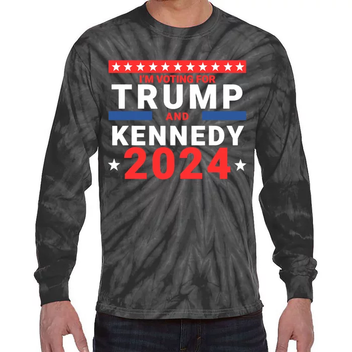 IM Voting For Trump And Kennedy 2024 Tie-Dye Long Sleeve Shirt