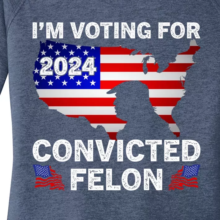 Im Voting For The Convicted Felon Trump 2024 Women's Perfect Tri Tunic Long Sleeve Shirt