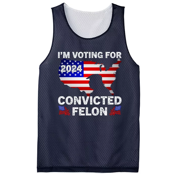 Im Voting For The Convicted Felon Trump 2024 Mesh Reversible Basketball Jersey Tank