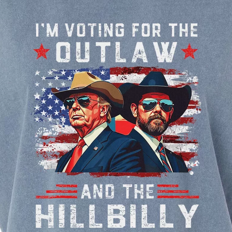 IM Voting For The Outlaw And The Hillbilly Trump Vance 2024 Garment-Dyed Women's Muscle Tee