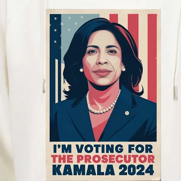 Im Voting For The Prosecutor Kamala 2024 Usa Flag Background Womens Funnel Neck Pullover Hood