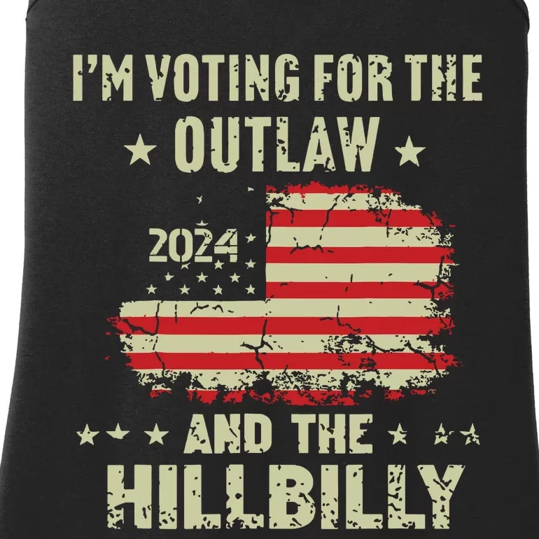 Im Voting For The Outlaw And The Hillbilly 2024 Us Flag Ladies Essential Tank