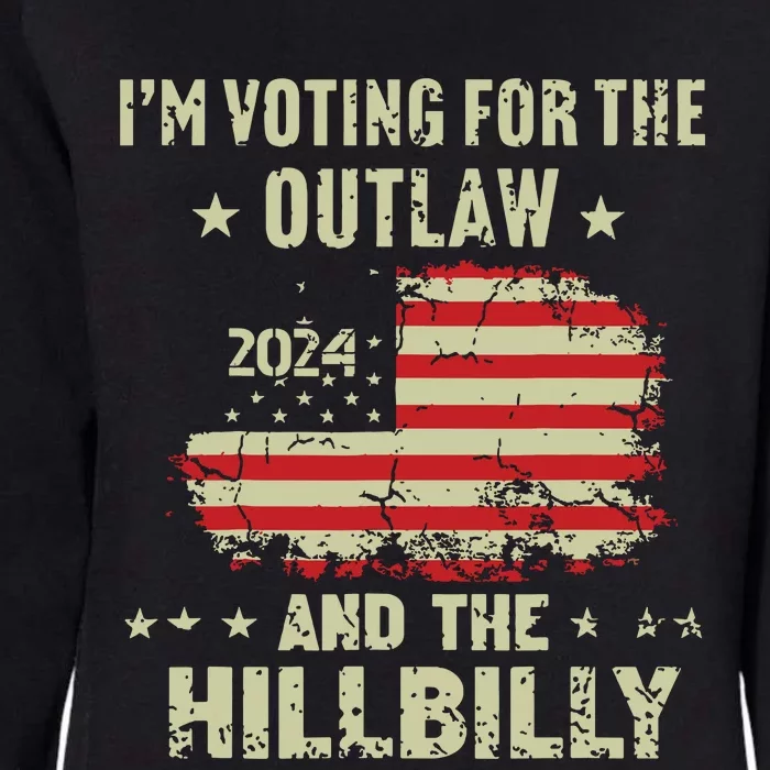 Im Voting For The Outlaw And The Hillbilly 2024 Us Flag Womens California Wash Sweatshirt