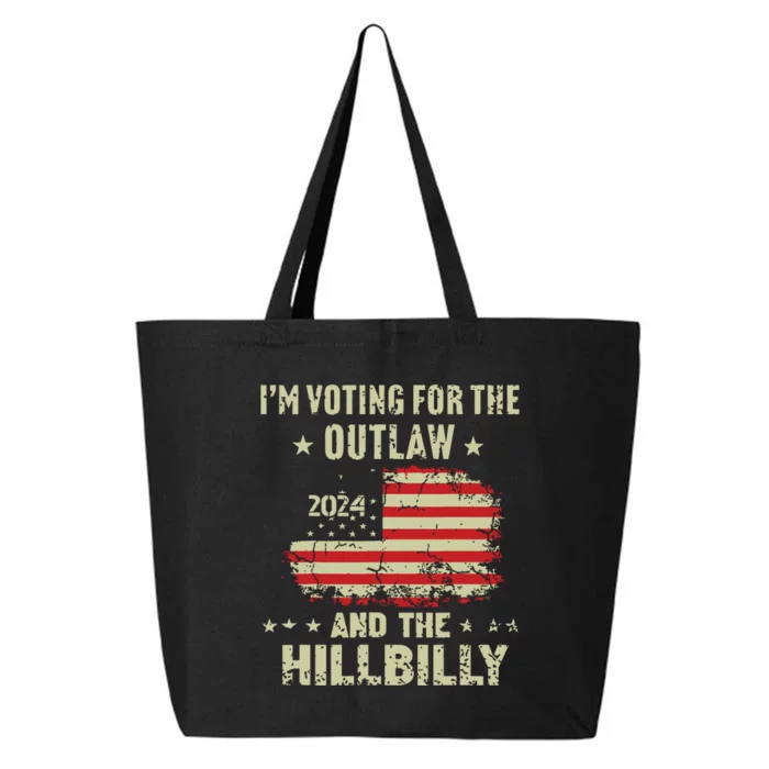 Im Voting For The Outlaw And The Hillbilly 2024 Us Flag 25L Jumbo Tote