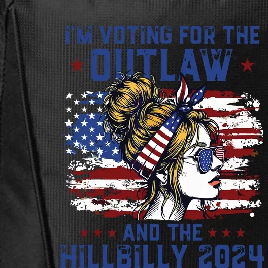 Im Voting For The Outlaw And The Hillbilly 2024 Us Flag City Backpack