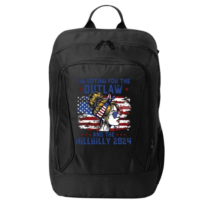 Im Voting For The Outlaw And The Hillbilly 2024 Us Flag City Backpack