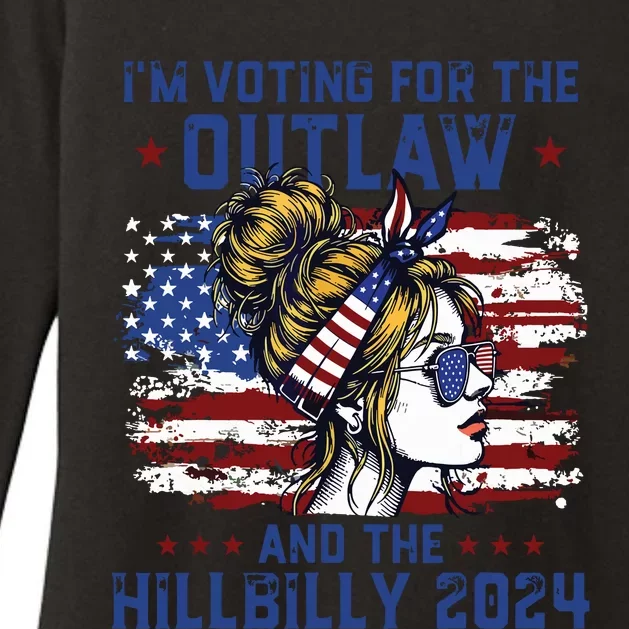 Im Voting For The Outlaw And The Hillbilly 2024 Us Flag Womens CVC Long Sleeve Shirt