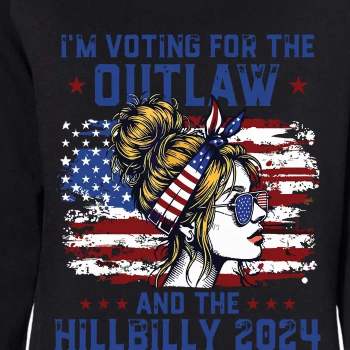 Im Voting For The Outlaw And The Hillbilly 2024 Us Flag Womens California Wash Sweatshirt