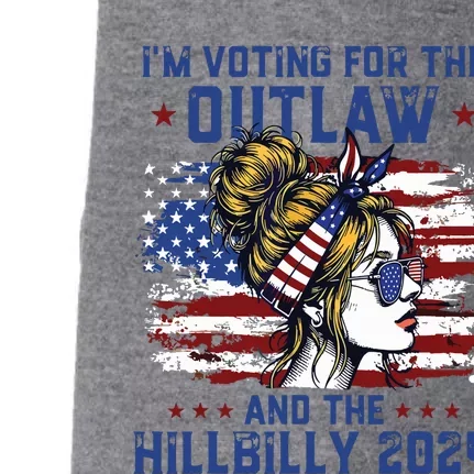 Im Voting For The Outlaw And The Hillbilly 2024 Us Flag Doggie 3-End Fleece Hoodie