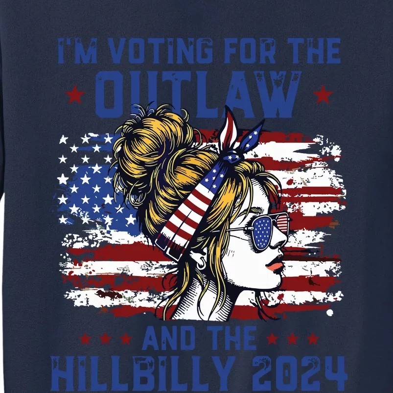 Im Voting For The Outlaw And The Hillbilly 2024 Us Flag Sweatshirt