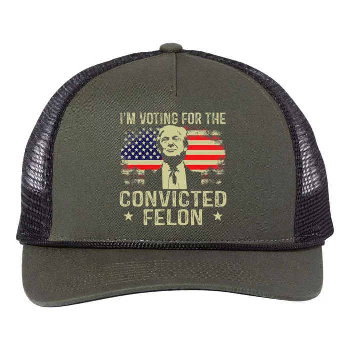 IM Voting For The Convicted Felon Retro Rope Trucker Hat Cap