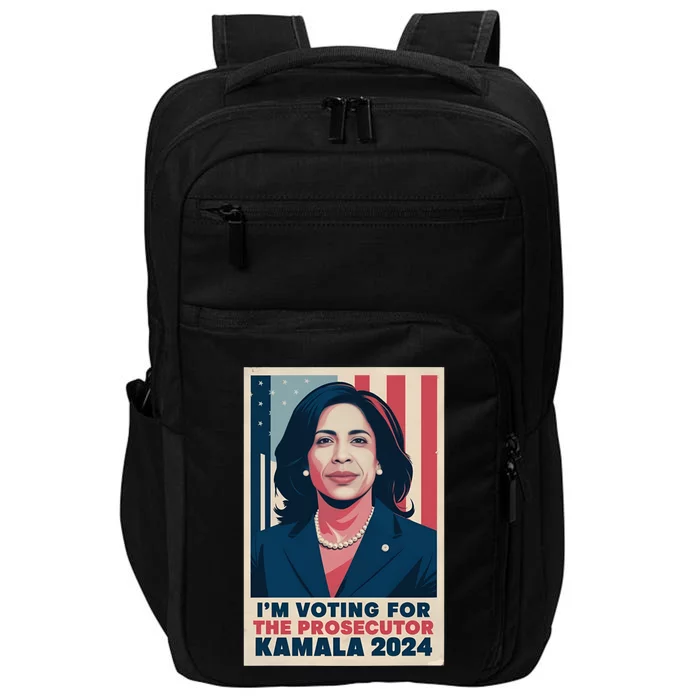 Im Voting For The Prosecutor Kamala 2024 Usa Flag Background Impact Tech Backpack