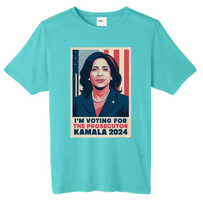 Im Voting For The Prosecutor Kamala 2024 Usa Flag Background ChromaSoft Performance T-Shirt