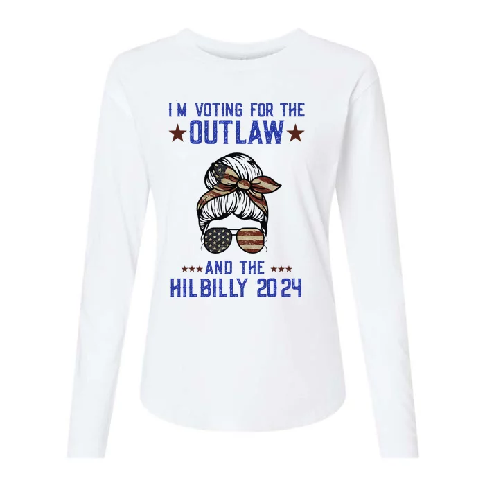 IM Voting For The Outlaw And The Hillbilly 2024 Womens Cotton Relaxed Long Sleeve T-Shirt