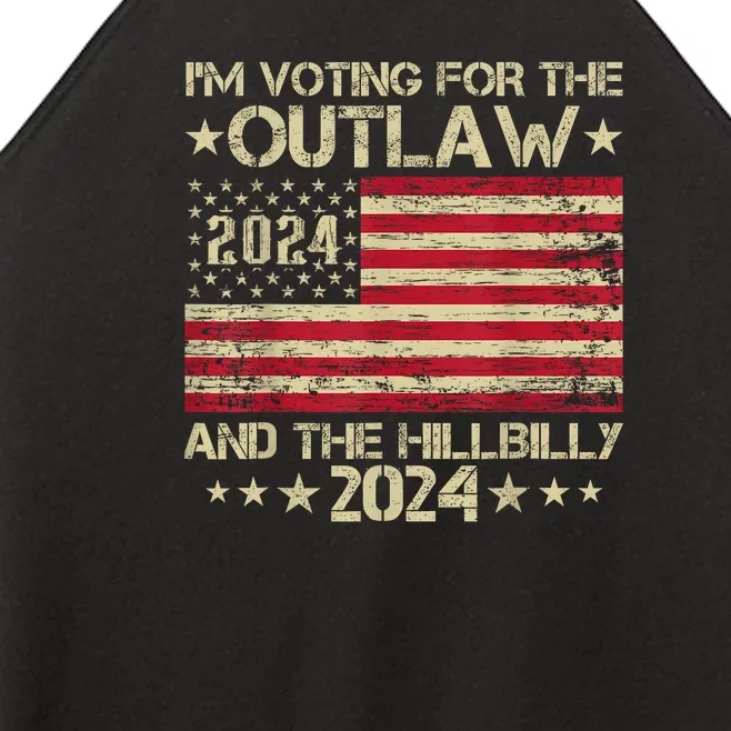 IM Voting For The Outlaw And The Hillbilly Trump Vance 2024 Women’s Perfect Tri Rocker Tank