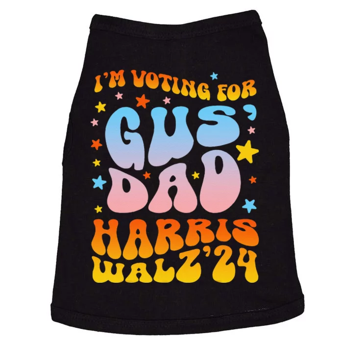 IM Voting For Gus Dad Vote Harris Walz 2024 Boho Women Gift Doggie Tank