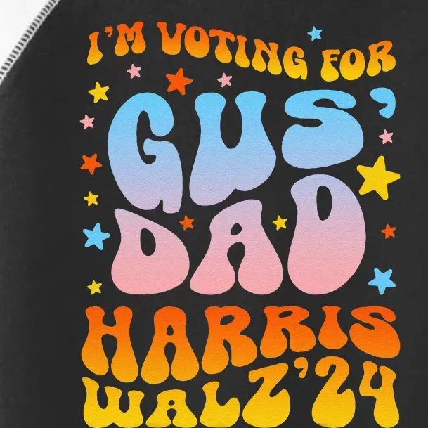 IM Voting For Gus Dad Vote Harris Walz 2024 Boho Women Gift Toddler Fine Jersey T-Shirt