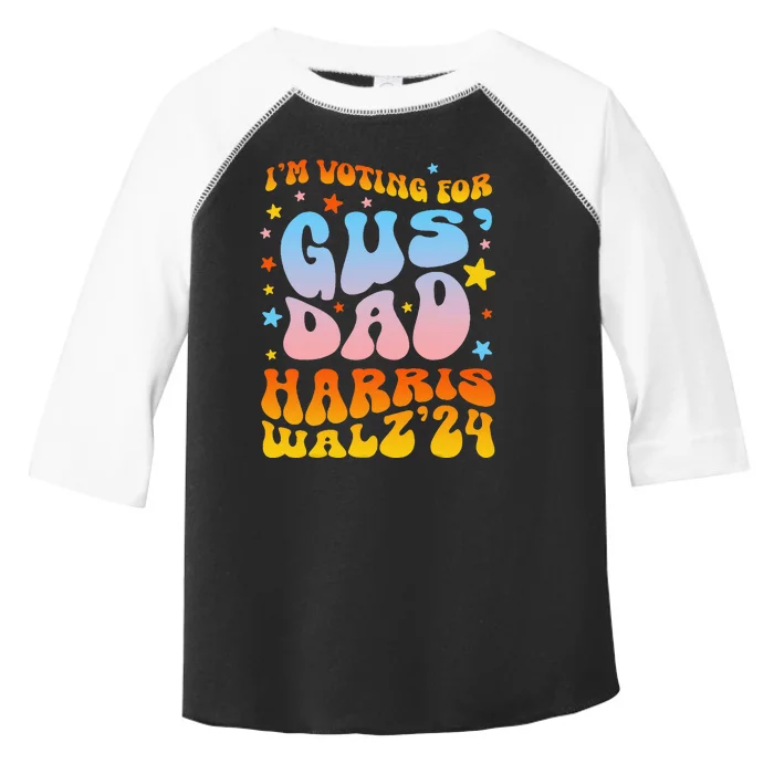 IM Voting For Gus Dad Vote Harris Walz 2024 Boho Women Gift Toddler Fine Jersey T-Shirt