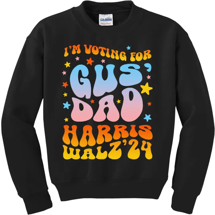 IM Voting For Gus Dad Vote Harris Walz 2024 Boho Women Gift Kids Sweatshirt