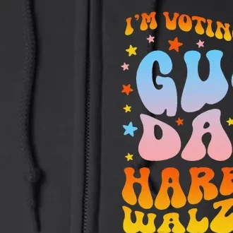 IM Voting For Gus Dad Vote Harris Walz 2024 Boho Women Gift Full Zip Hoodie