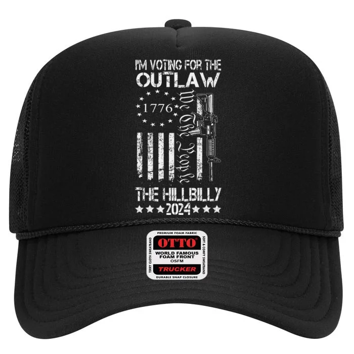 IM Voting For The Outlaw And The Hillbilly 2024 Pro 45 High Crown Mesh Trucker Hat