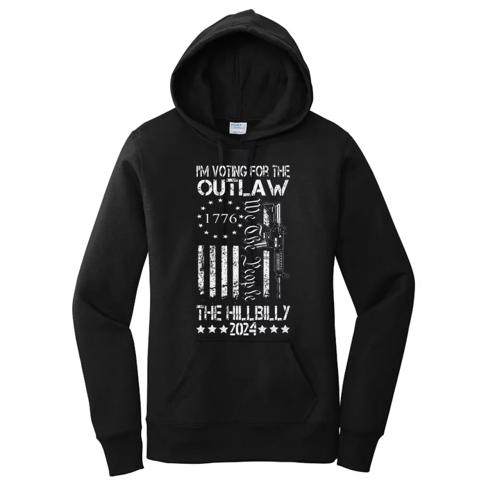 IM Voting For The Outlaw And The Hillbilly 2024 Pro 45 Women's Pullover Hoodie