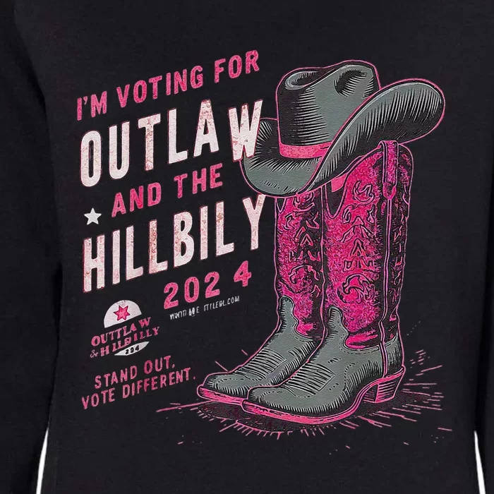 IM Voting For The Outlaw And The Hillbilly 2024 Retro Womens California Wash Sweatshirt