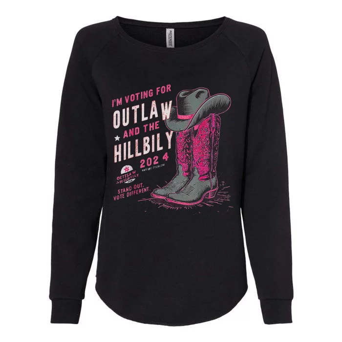 IM Voting For The Outlaw And The Hillbilly 2024 Retro Womens California Wash Sweatshirt