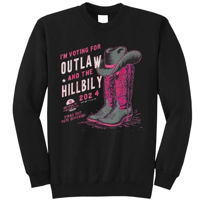 IM Voting For The Outlaw And The Hillbilly 2024 Retro Tall Sweatshirt