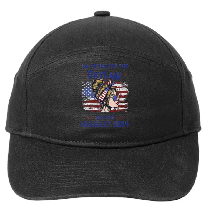 IM Voting For The Outlaw And The Hillbilly 2024 Us Flag Gift 7-Panel Snapback Hat