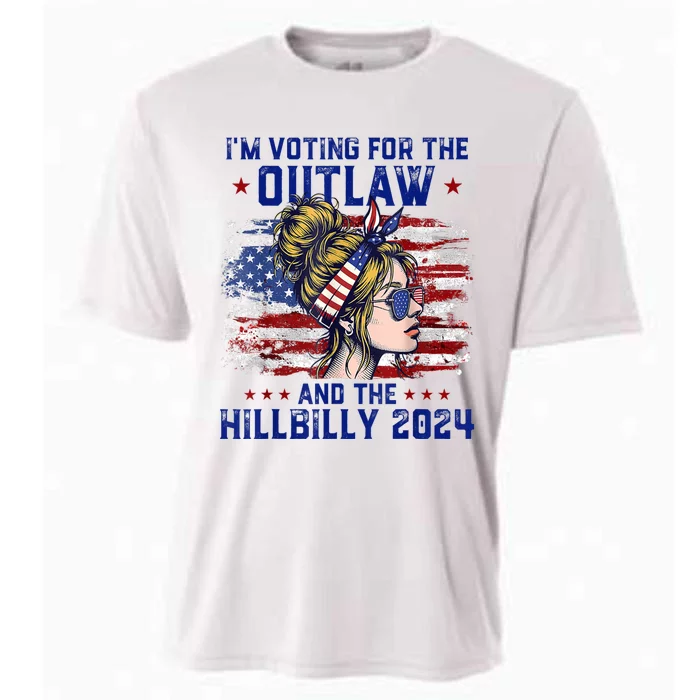 IM Voting For The Outlaw And The Hillbilly 2024 Us Flag Cooling Performance Crew T-Shirt