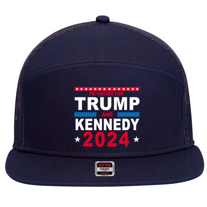 Im Voting For Trump And Kennedy 2024 Election 7 Panel Mesh Trucker Snapback Hat