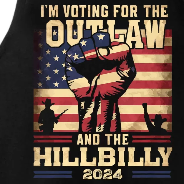 Im Voting For The Outlaw And The Hillbilly 2024 Trump Vance 2024 Us Flag Ladies Tri-Blend Wicking Tank