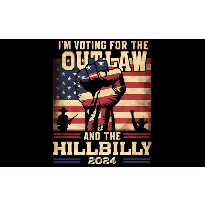 Im Voting For The Outlaw And The Hillbilly 2024 Trump Vance 2024 Us Flag Bumper Sticker