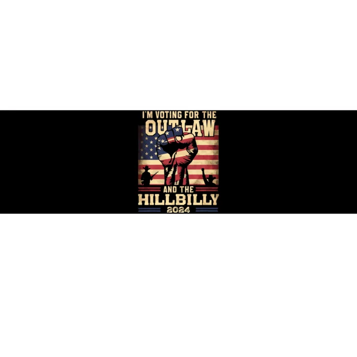 Im Voting For The Outlaw And The Hillbilly 2024 Trump Vance 2024 Us Flag Bumper Sticker