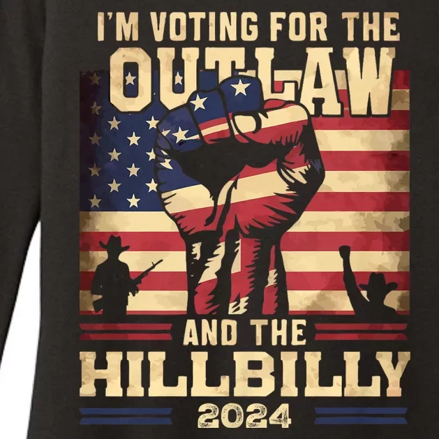 Im Voting For The Outlaw And The Hillbilly 2024 Trump Vance 2024 Us Flag Womens CVC Long Sleeve Shirt