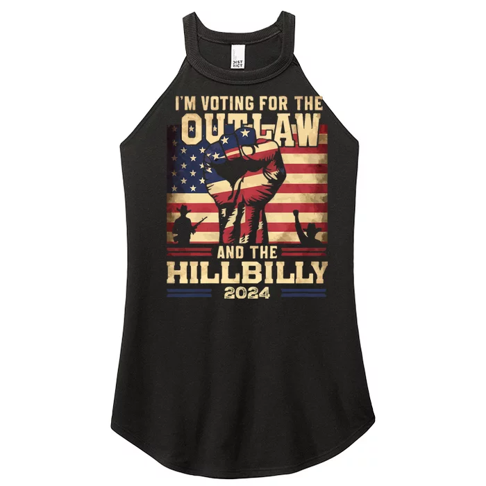 Im Voting For The Outlaw And The Hillbilly 2024 Trump Vance 2024 Us Flag Women’s Perfect Tri Rocker Tank