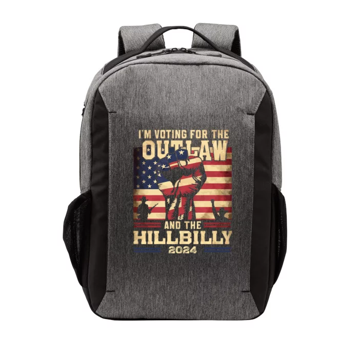 Im Voting For The Outlaw And The Hillbilly 2024 Trump Vance 2024 Us Flag Vector Backpack